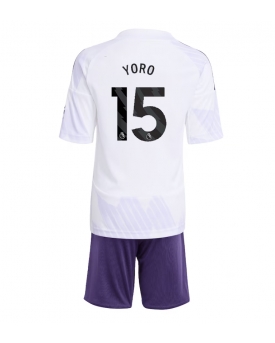 Manchester United Leny Yoro #15 Maglia Gara Trasferta Repliche 2025-26 Bambino Maniche Corte